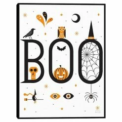 Master Piece Boo Bright White Framed Canvas Wall Art