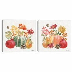 Master Piece Harvest Bouquet V & Harvest Bouquet VI Canvas Wall Art 2-Piece Set