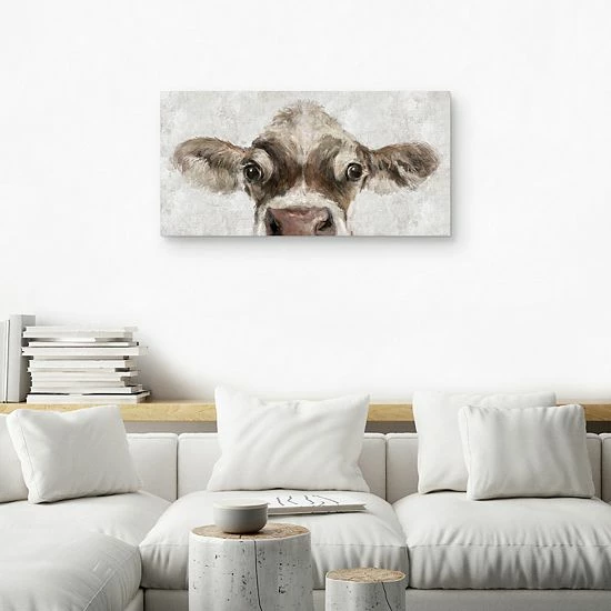Master Piece Cow Peek Canvas Wall Art 4 Master Piece Cow Peek Canvas Wall Art - Image 4
