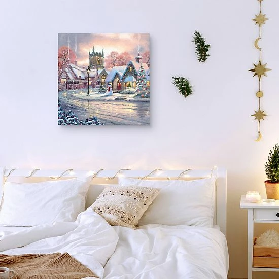 Master Piece Snowy Village Canvas Wall Art 3 Master Piece Snowy Village Canvas Wall Art - Image 3