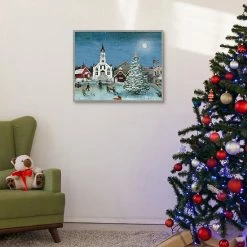 Master Piece Christmas Scene Moon Framed Canvas Wall Art -Master Piece Shop unnamed file 769