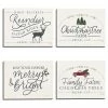 Master Piece Vintage Christmas III, Vintage Christmas Sign I, Vintage Christmas V & Vintage Christmas VII Canvas Wall Art 4-Piece Set