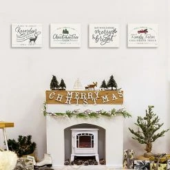 Master Piece Vintage Christmas III, Vintage Christmas Sign I, Vintage Christmas V & Vintage Christmas VII Canvas Wall Art 4-Piece Set -Master Piece Shop unnamed file 780