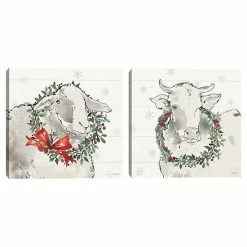 Master Piece Modern Farmhouse XII Christmas & Modern Farmhouse XIII Christmas Canvas Wall Art 2-Piece Set
