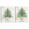 Master Piece Happy Holidays Tree & Merry Christmas Tree Canvas Wall Art 2-Piece Set