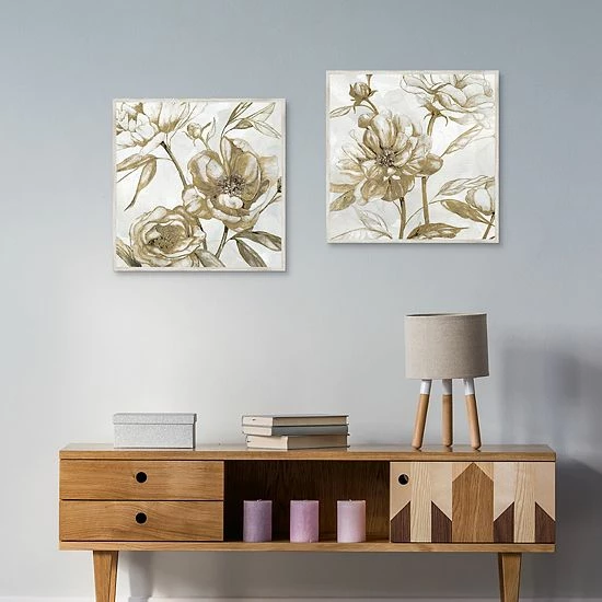 Master Piece Peony Glitz Framed Wall Art 2 Master Piece Peony Glitz Framed Wall Art - Image 2