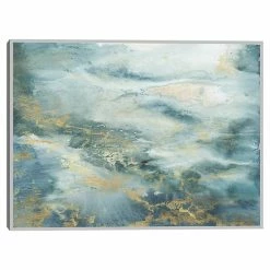 Master Piece Blue Watercolor Abstract Framed Wall Art