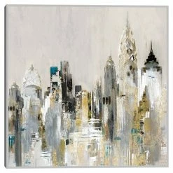 Master Piece Golden Cityscape Framed Wall Art