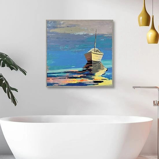 Master Piece Blue Bay Boat Framed Wall Art 2 Master Piece Blue Bay Boat Framed Wall Art - Image 2