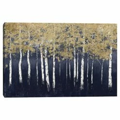 Master Piece Shimmering Forest Indigo Canvas Wall Art